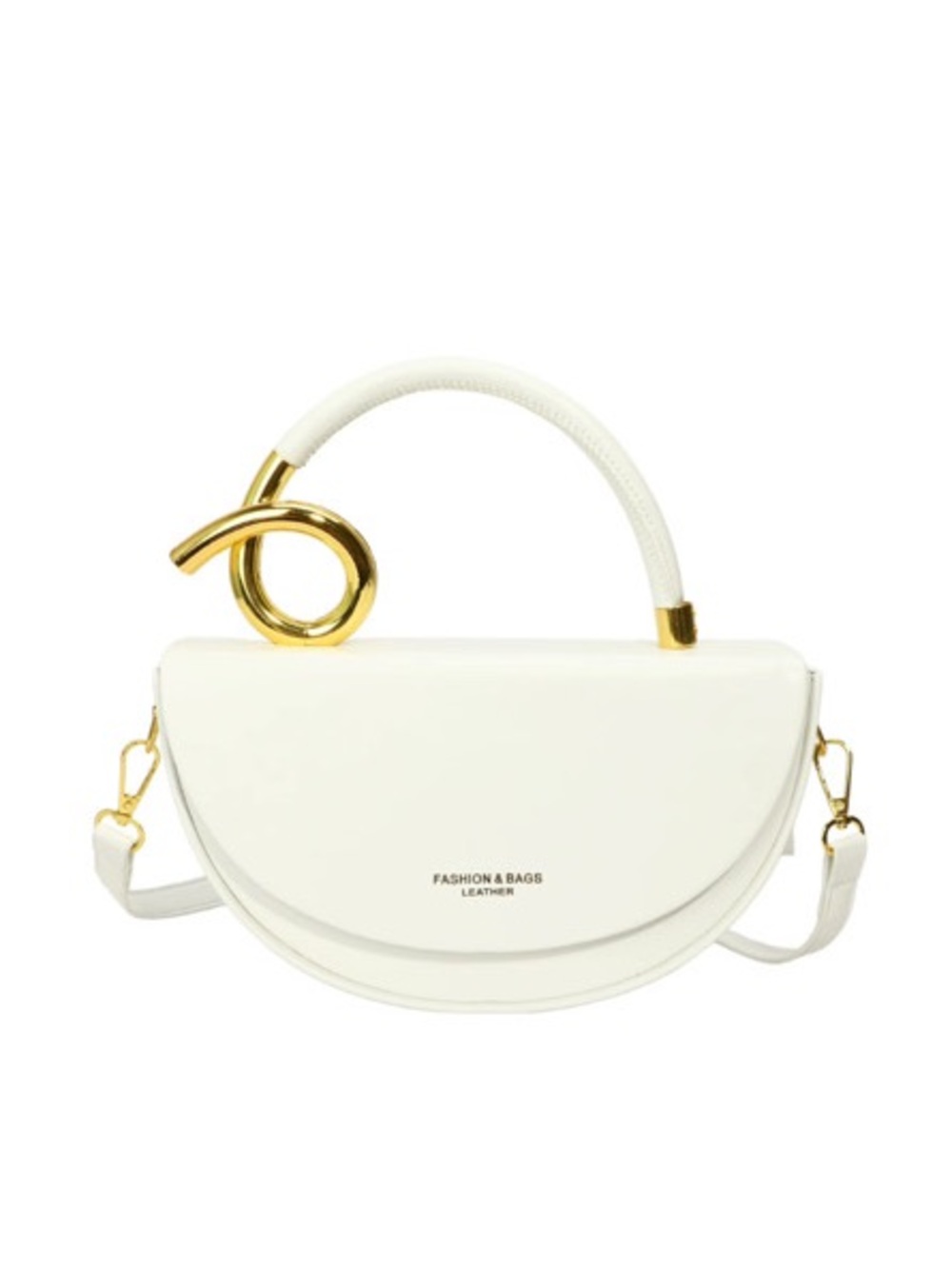 New Crescent Top-Handle Crossbody Bag with Gold Accent [ good quality]